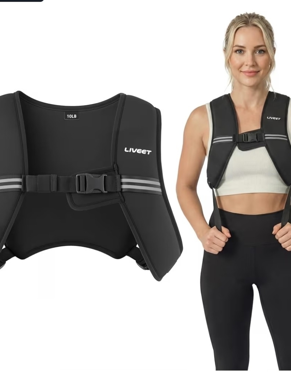 NIB 10lb Weighted Vest for Women Men, Soft Iron, Reflective Strips Soft iron fil